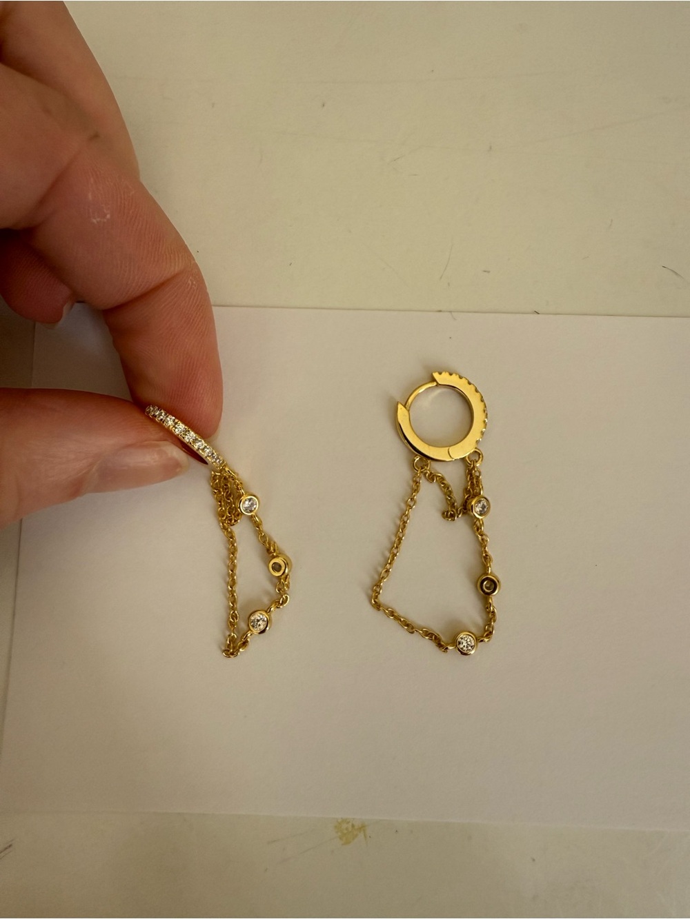 Anna Zuckerman Huggie Drop Earrings - Picture 3 of 4